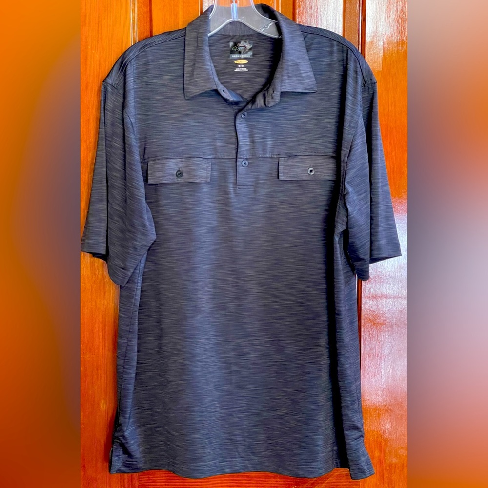Greg Norman golf polo, dark gray with pockets